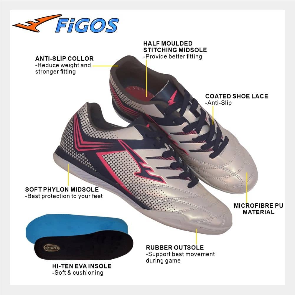 FIGOS Pro Beveren Chameleon Pearl White Futsal Shoes