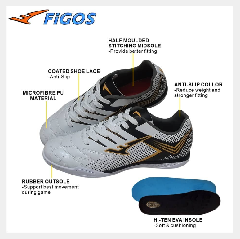 FIGOS Pro Beveren Elite White Force Futsal Shoes