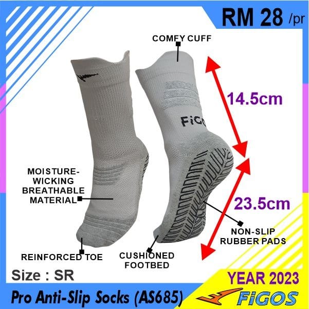 FIGOS New Full Grip Anti Slip Socks Unisex 2023