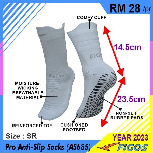 FIGOS New Full Grip Anti Slip Socks Unisex 2023