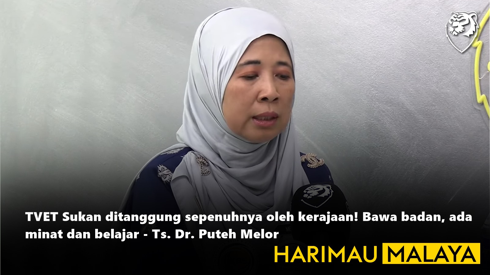 TVET Sukan ditanggung sepenuhnya oleh kerajaan! Bawa badan, ada minat dan belajar - Ts. Dr. Puteh Melor