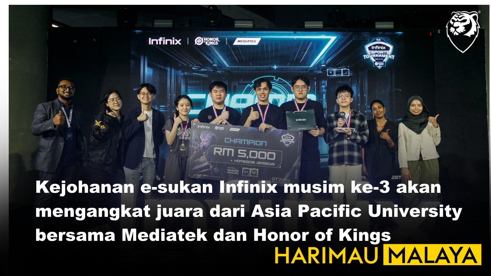 Kejohanan e-sukan Infinix musim ke-3 akan mengangkat juara dari Asia Pacific University bersama Mediatek dan Honor of Kings