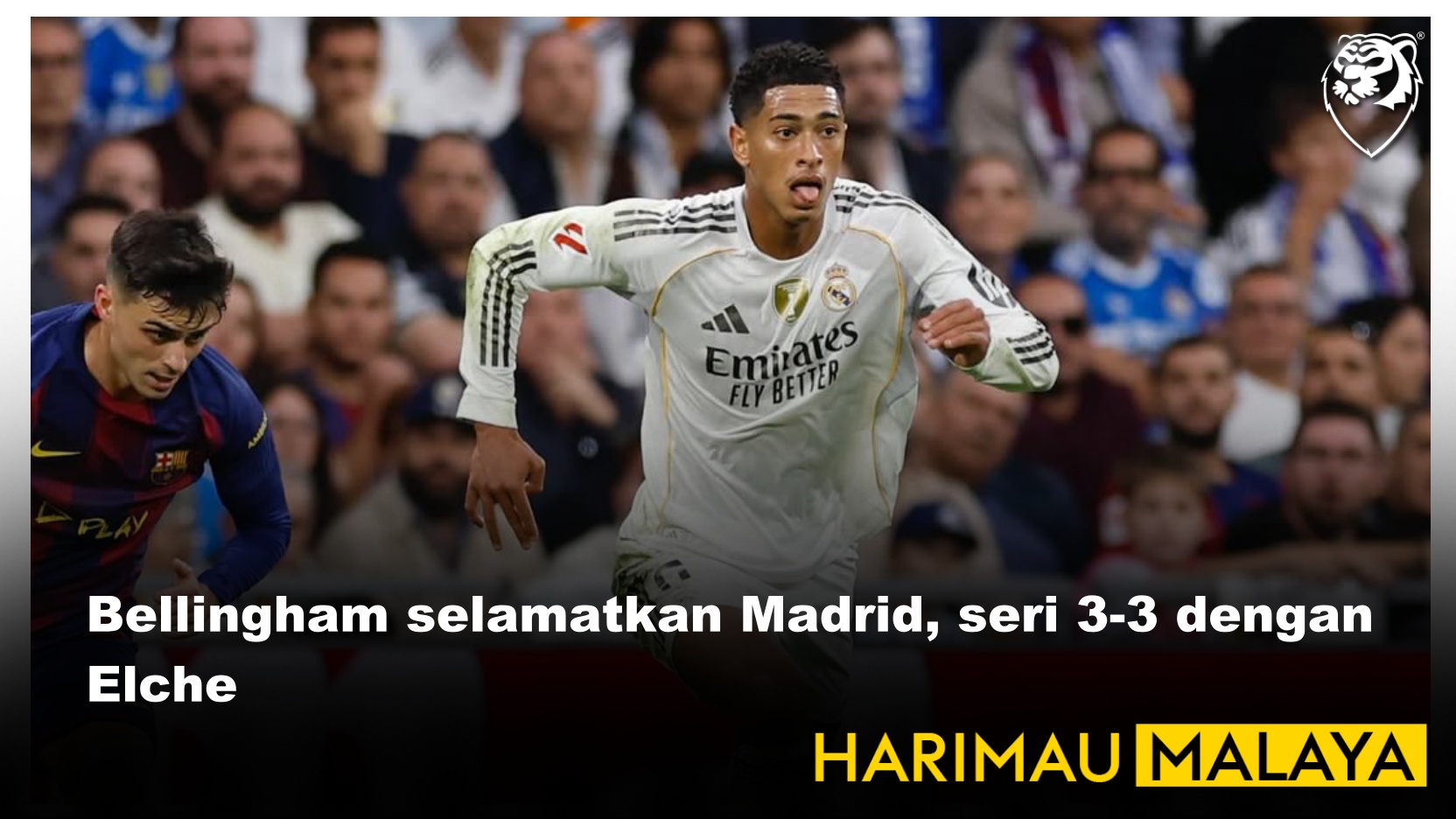 Bellingham selamatkan Madrid, seri 3-3 dengan Elche